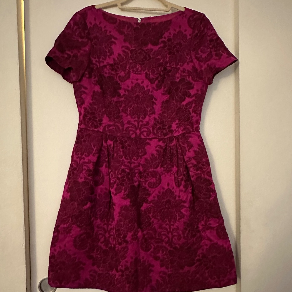 Jill Stuart Floral Jacquard Purple Dress